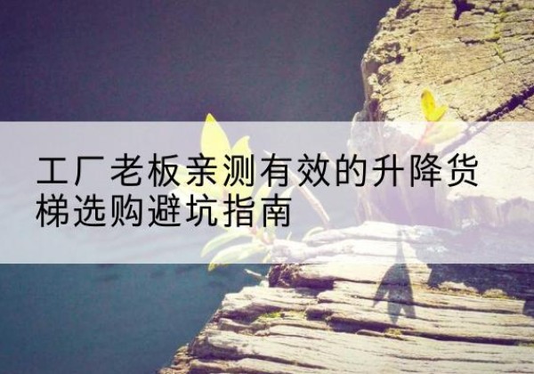 太子河升降货梯怎么选-工厂老板亲测有效的升降货梯选购避坑指南